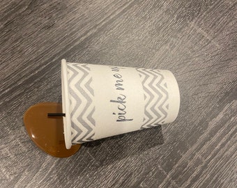 Fake Coffee Spill Cup, Prop, Display, Gag