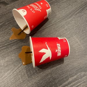 Fake Coffee Spill Cup, Prop, Display, Gag