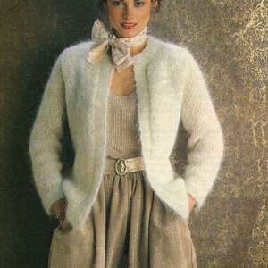 Vintage Ladies Jacket / Cardigan, 32"-38" Bust, Mohair, Knitting Pattern, 80s (PDF) Sunbeam 629