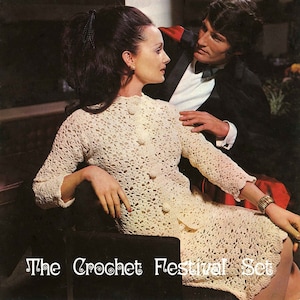 Vintage Ladies Festival Set, Jacket and Skirt, 34&quot;-36&quot; Bust, 36&quot;-38&quot; Hips, DK, Crochet Pattern, 70s (PDF) Lister 2223