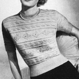 Vintage Ladies Embossed Jumper, 34&quot;-36&quot; and 37&quot;-39&quot; Bust, 3ply, Knitting Pattern, 40s (PDF Pattern) Bestway 2145