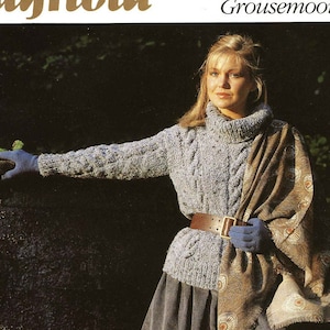 Vintage Ladies Sweater / Jumper, 30&quot;-40&quot; Bust, Chunky, Knitting Pattern 80s (PDF) Hayfield 1824