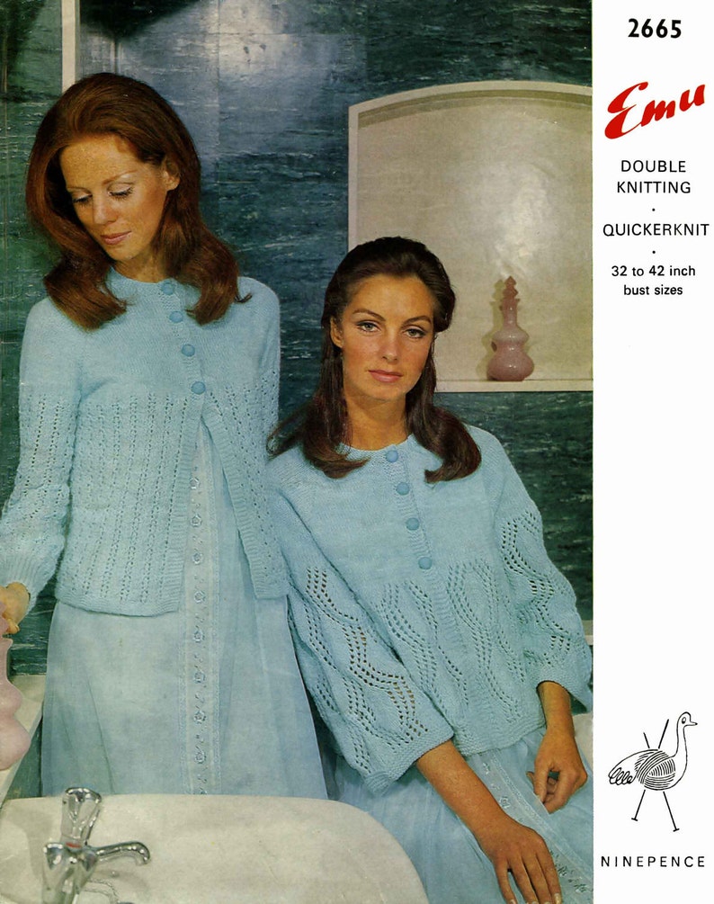 Vintage Ladies Bed Jackets Knitting Pattern 1960 PDF Etsy