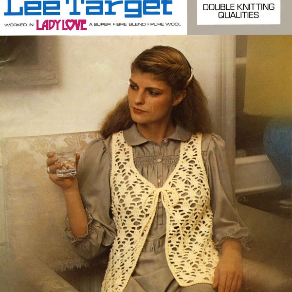 Vintage Ladies Waistcoat, 34"-40" Bust, DK, Crochet Pattern 70s (PDF) Lister 1117