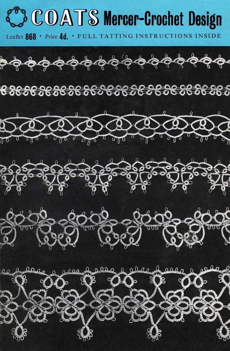 Vintage Tatting, Tatting Edgings, Tatting Pattern, 50s PDF Coats 868 image 1