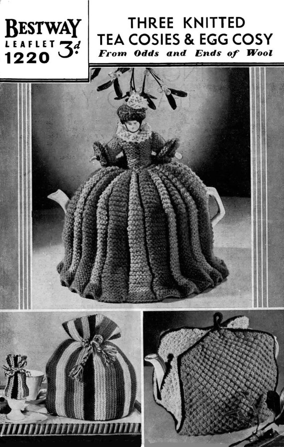 Vintage Tea Cosy and Egg Cosy in Three Styles 2ply 3ply Etsy