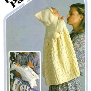 Vintage Baby Carrying Capes, To fit Birth to 6 Months, 4ply, Knitting Pattern 70s (PDF) Wendy Peter Pan 357