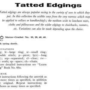 Vintage Tatting, Tatting Edgings, Tatting Pattern, 50s PDF Coats 868 image 2