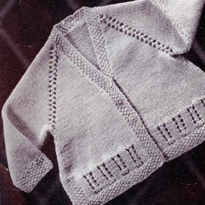 Vintage Baby Matinee Coat / Cardigan 3 Styles, 1-6 months, Quickerknit / Baby Wool, Knitting Pattern, 50s PDF P&B 575 image 3