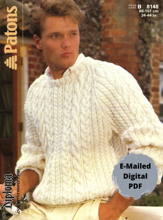 Vintage Men's Cable Sweater 3444 Chest 