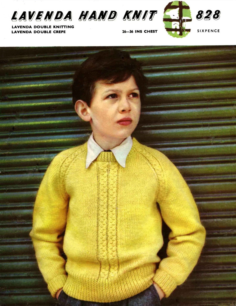 Vintage Boy's Pullover in 6 sizes Knitting Pattern 1960 | Etsy