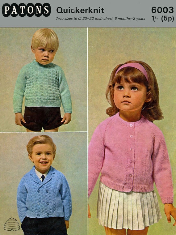 Vintage Girls Cardigan Boys Jacket Childrens Round Necked | Etsy