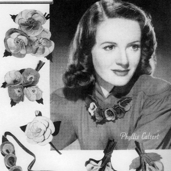 Vintage Felt Flowers, Make Your Own Felt Flowers, Craft, Sewing Pattern, 40s (PDF) Bestway 686