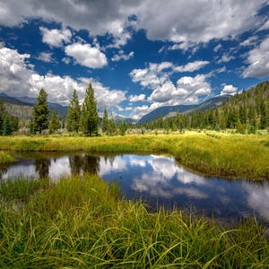 Rocky Mountain Nationalpark, Colorado, Sommerreflexionen, Fotografie Wandkunst