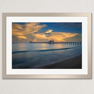 Naples Pier, Florida. Glorious early morning clouds, photo print