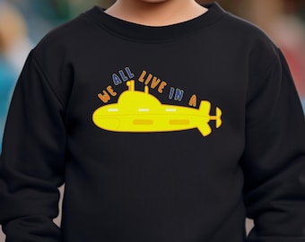 Yellow Submarine Kids Sweatshirt, Nautical Birthday Gift