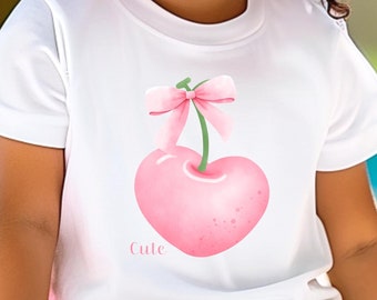 Cute Cherry Kids T-shirt, Cute Gift For Girl, Cherry Fruit Kids Shirt, Love Cherries Tee, Gift for Daughter, Cherry Lover Kids Shirt.