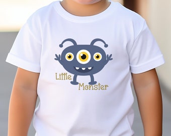 Funny Little Monster Toddler Tshirt, Blue Monster Tee