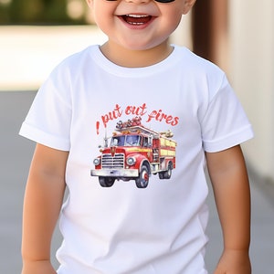 Fire Truck Boys T-shirt, Fireman Tshirt, Fire Truck Tee Gift, Boys Fire Truck, Love Fire Trucks, Birthday Gift for Boys, Trendy gift.