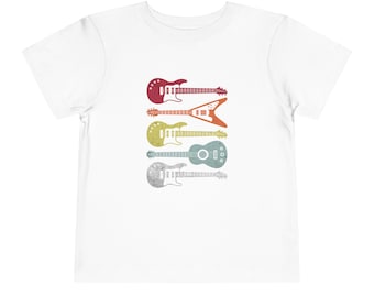 Guitar T-shirt For Toddlers, Cute Guitar Player Toddler Shirt, Guitar Gift For Kids, Guitarist Music Tee, Rock Guitars For Children