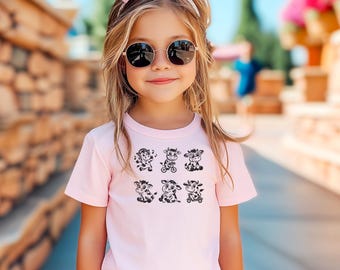 T-shirt koe, peuter kindershirt boerenmeisje, T-shirt boerenmeisje met korte mouw, T-shirt koeienprint, kinderkleding boerderijdieren