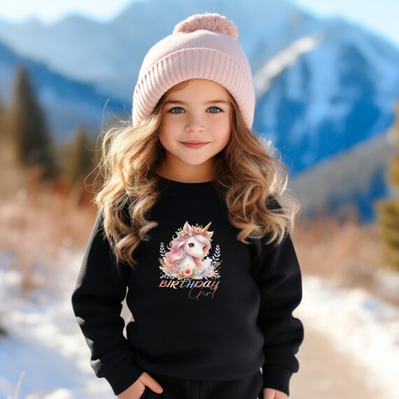 Sudadera de cumpleaños de unicornio para niña, suéter de