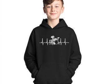 Jugend Schlagzeuger Hoodie, Schlagzeuger Geschenk für Kinder, Musik Studenten Sweatshirt, Rock Band Outfit, Geburtstag oder Weihnachten für Teen Musiker