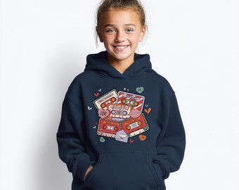 Kids Retro Cassette Tape Hoodie, Music Lover Gift