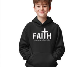 Glaube über Angst Jugend Hoodie - Christian Kinder Sweatshirt