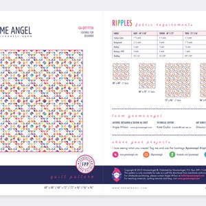 Modèle PDF : Ondulations - Courtepointe à bloc unique - Papier de base reconstitué