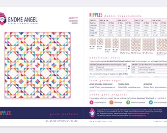 PDF Pattern: Ripples - Single Block Quilt - Machine Pieced