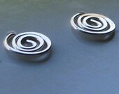 Sterling silver wire spiral stud earrings round post