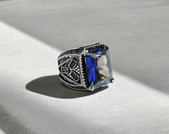 Mystic Topaz Men Ring, Handmade Silver Topaz Ring, Colorful Men Ring, Gift for Husband, Fathers Day Gift, Topaz Stone Ring, Men Jewelry