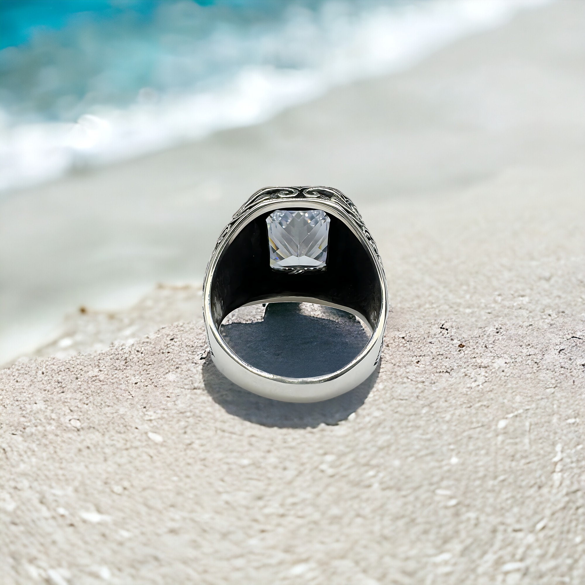 Handmade Silver White Zircon Ring, 925k Sterling Silver Men Ring, White Stone Men Ring, Zircon Ring, Gift for Him, Men Jewelry, Silver Ring - Etsy Handmade Silver White Zircon Ring, 925k Sterling Silver Men Ring, White Stone Men Ring, Zircon Ring, Gift for Him, Men Jewelry, Silver Ring - Etsy