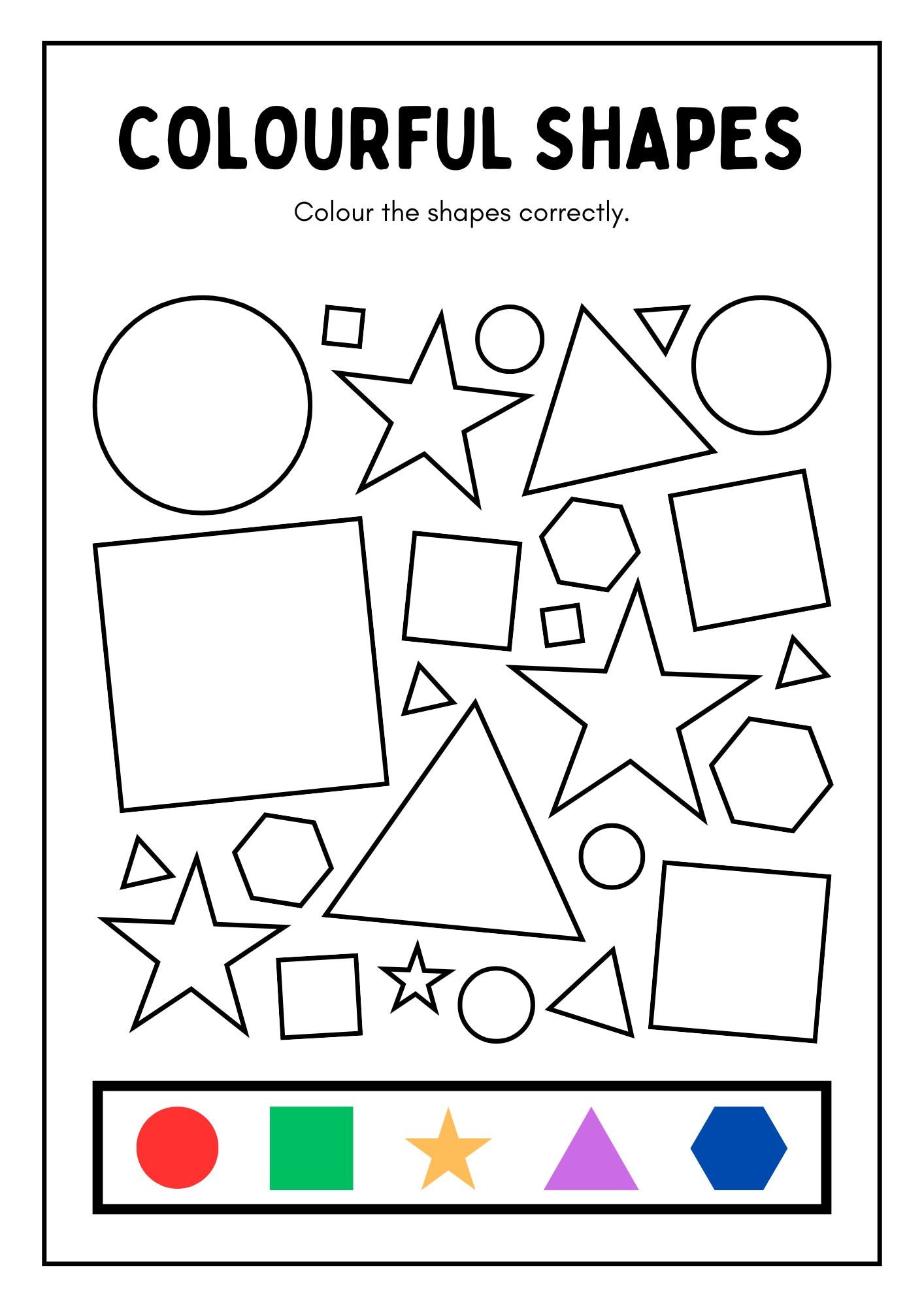 Colour in Shapes - Etsy