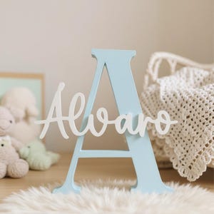 Letra decorativa con nombre personalizado, decoración mesas dulces, comuniones, habitación.