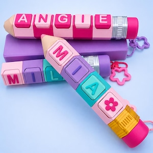 Personalized Pencil Clicker Fidget Toy | Custom Name Pencil | 3D Printed Sensory Toy | ADHD Desk Fidget | Teacher & Student Gift image 2