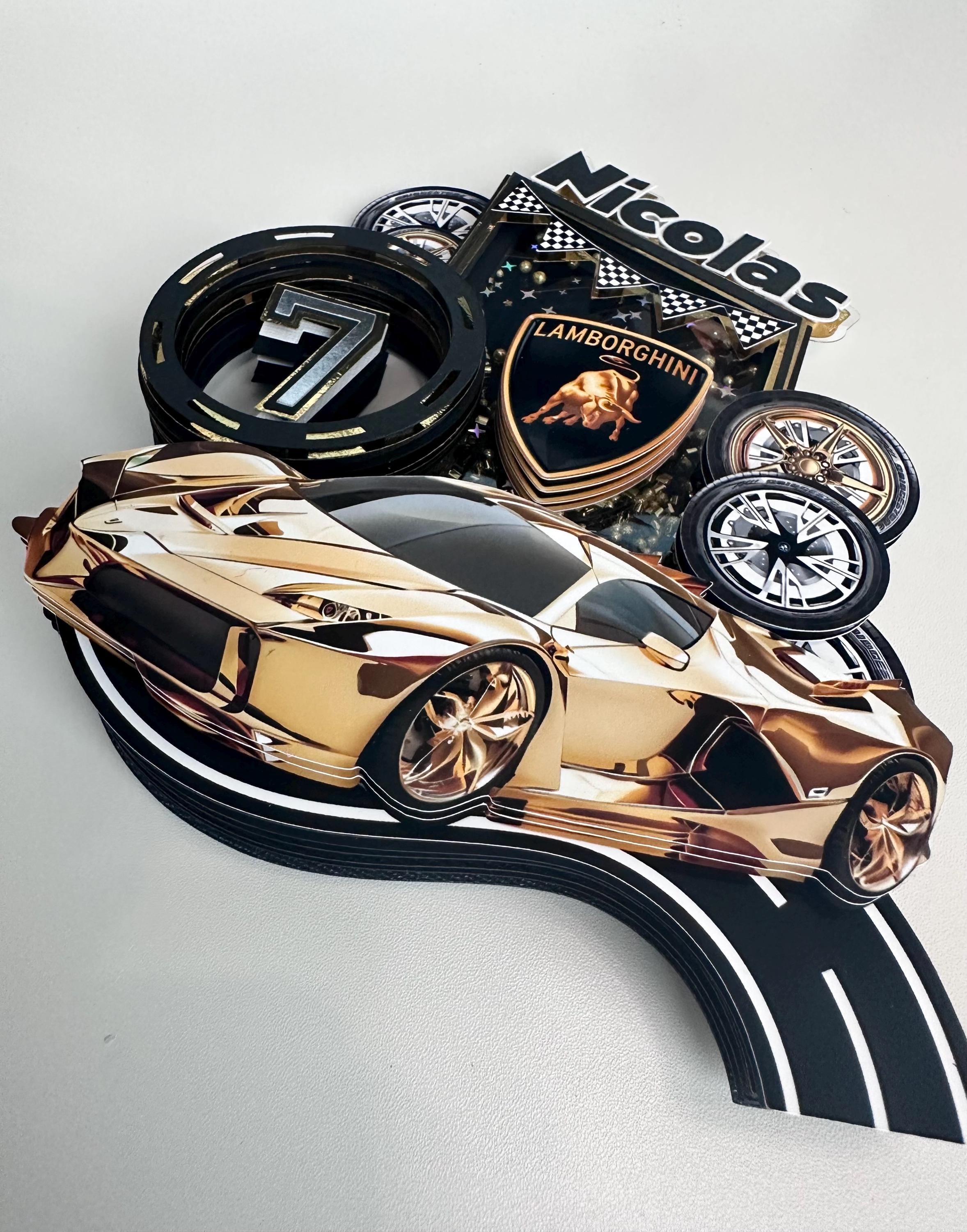 Lamborghini Cake Topper, Luxury Car Theme, Lamborghini Birthday Decor ...