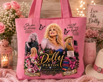 Dolly Parton Tribute Tote Bag | Country Music Memorial Bag | Queen of Country Keepsake