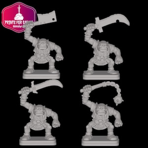 Classic ORC figures from HeroQuest made of resin