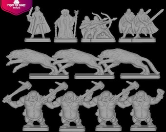 Classic ELF QUEST figures from HeroQuest (Mage of the Mirror Classic) made of resin