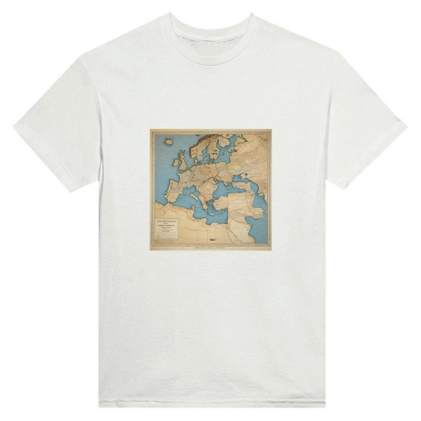 Ancient Map Heavyweight Unisex Crewneck T-shirt