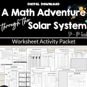 Solar System Math Worksheets: 5th-8th Grade (Digital Download)