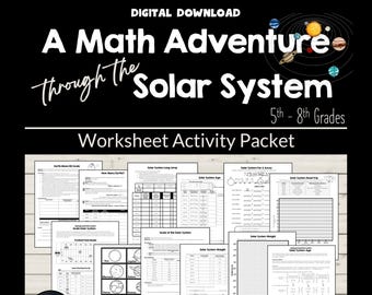Solar System Math Worksheets: 5th-8th Grade (Digital Download)