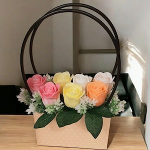 Handmade Soap Flower Bouquet – Rose Soap Gift for Her – Natural Skincare – Home & Bathroom Decor – Gift for Mom, Wife, Friend
