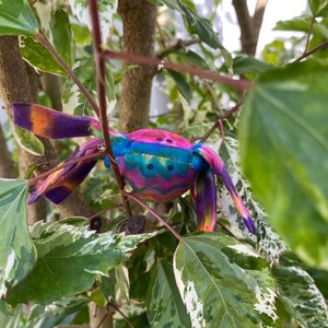 Agent of Joy Infinity Spider, Lively OOAK Cloth Art, Handmade Altar Doll, Bright Colorful Unique Creature, Uplifting Cheerful Joyful image 4