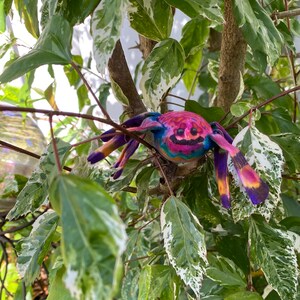 Agent of Joy Infinity Spider, Lively OOAK Cloth Art, Handmade Altar Doll, Bright Colorful Unique Creature, Uplifting Cheerful Joyful image 3