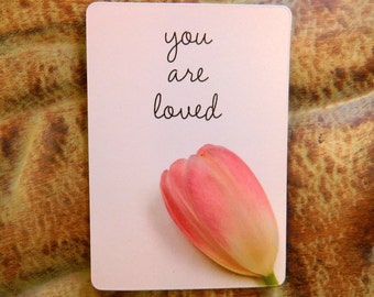 Love Photo Magnet, Fridge Magnet, You Are Loved, Pink Tulip, Pink Flower Magnet, Locker Cubicle Magnet, Self Esteem, Refrigerator Magnet