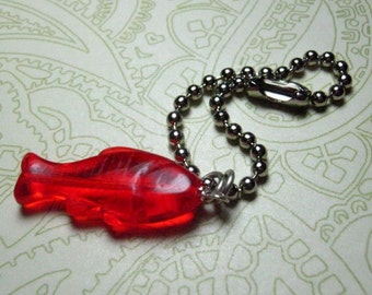 Red Glass Fish Charm Keychain Penny Candy