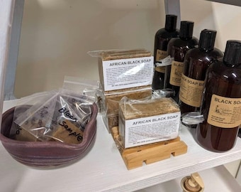 African Black Soap (with Dead Sea Mud) Body Wash/Shampoo 8 ounce